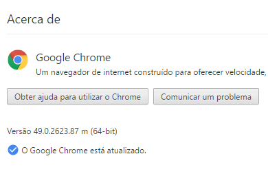 Google Chrome actualização